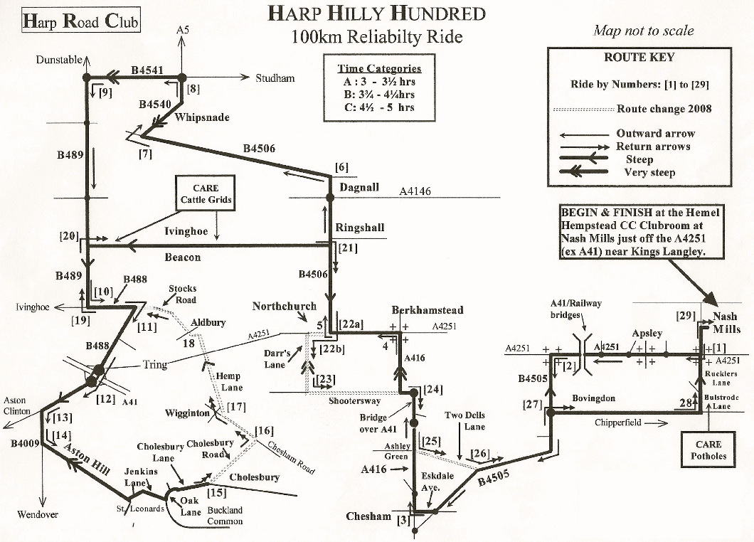 Harp Road Club Harp Hilly Hundred Route